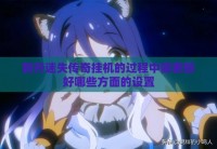 新开迷失传奇挂机的过程中需要做好哪些方面的设置