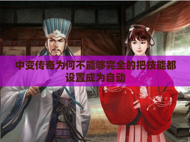 中变传奇为何不能够完全的把技能都设置成为自动