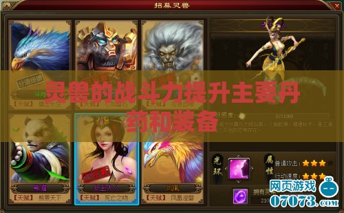 灵兽的战斗力提升主要丹药和装备