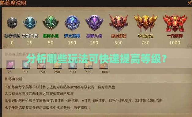 分析哪些玩法可快速提高等级? 分析哪些玩法可快速提高等级?