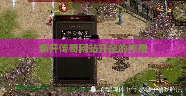 新开传奇网站开挂的作用